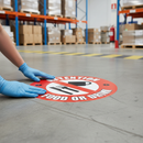 Premium Floor Sign 430mm - Attention No Food or Drink - Slip-Resistant Vinyl for Workplace Safety
