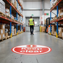 Premium 450mm Floor Sign - Keep Clear - Durable Slip-Resistant Vinyl for Safety Messaging