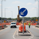 Professional Keep Left Circle Road Sign - Durable Composite Material for Post Mounting with High Reflectivity Grade R2