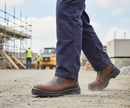 Premium Brown Dealer Boot with 200 Joule Steel Toe Cap, Shock Absorber Heel, and Water Resistant Leather Upper