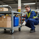 80mm Premium Braked Swivel Plate Castor with Rubber Tyre