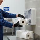 Premium 1-Ply Compressed Rolled Hand Towels, White, 165M - Pack of 6 for Increased Drying Efficiency