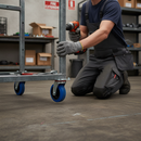 80mm Swivel Plate Castor with Blue Elastic Nylon Centre