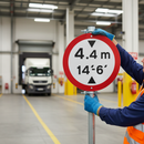 Premium Height Restriction Post Mount Sign - Durable Design for Vehicle Height Limitations and Compliance with TSRGD Guidelines