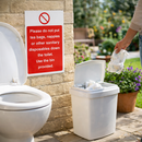 Toilet Disposal Warning Sign – 1mm Rigid Plastic – Indoor/Outdoor Use