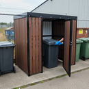 Premium Commercial Grade Wheelie Bin Storage Shelter with Heavy Duty Steel Framework and Polycarbonate Roof for Outdoor Use