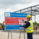 Professional Dry Wipe Custom Information Quick-Fit Sign 1050x750mm - Versatile Roadworks Display for Public Communication