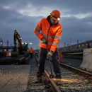 Professional Reversible Puffer Jacket with Hi-Vis Orange Color and Eco-Friendly Features for Cold Weather Protection
