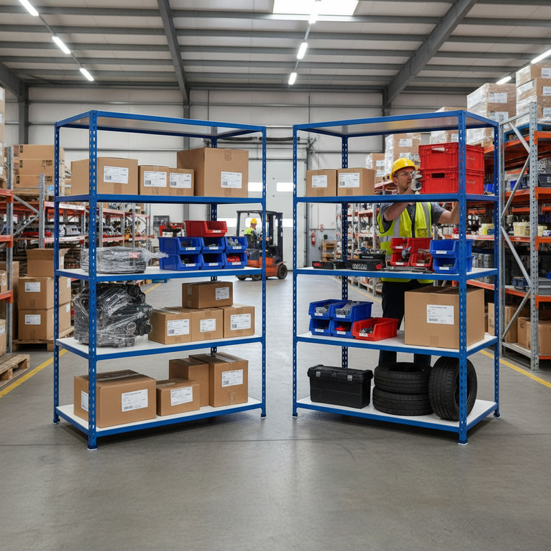 Premium Industrial Shelving - 1830mm High - 200kg Load Capacity - Melamine - Blue Finish