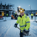Premium Lightweight Hi-Vis Yellow/Navy Blue Winter Jacket with Windproof and Waterproof Features for Cold Weather Protection
