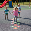 Premium Flower Hopscotch Playground Marking - Durable Thermoplastic Design for Outdoor Learning and Exercise