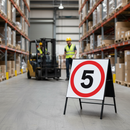 Professional 5mph Symbol Road Sign - Heavy Duty Zintec Metal Construction, 750mm Square, Chapter 8 Compliant