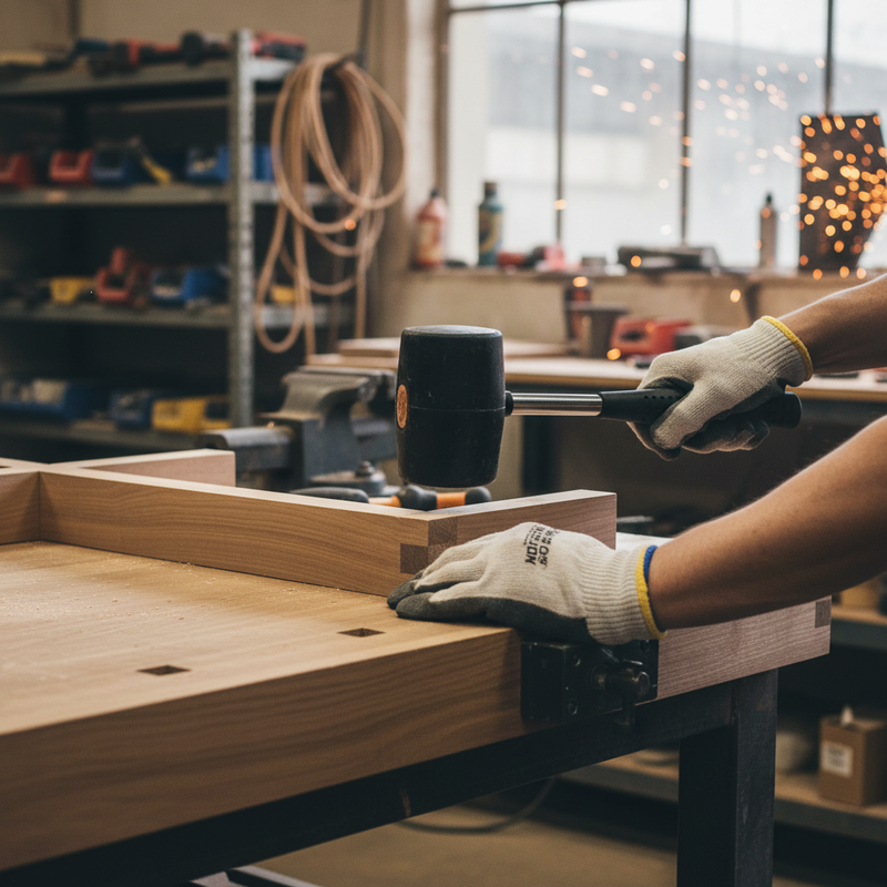 Premium Rubber Assembly Mallet with Steel Handle for Versatile Use