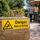 Danger Risk of Falling Safety Sign – 1mm Rigid Plastic – Indoor/Outdoor