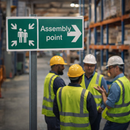 Assembly Point Signs – Arrow Right – Durable Material – Public Safety