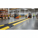 Premium 3 Channel Cable Protector Ramp End Section for Heavy Duty Traffic with Anti-Slip Design and Interlocking Features