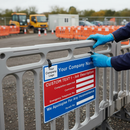 Premium Dry Wipe Permit Sign for Barrier Mounting 600x450mm - Customisable for Roadworks Information