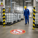 Premium Floor Sign 430mm - Attention No Naked Lights - Durable, Slip-Resistant Vinyl for Workplace Safety