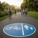 Premium Preformed Thermoplastic Road Marking for Cycles and Pedestrians - Keep Left Instruction with Non-Slip Surface and Easy Application