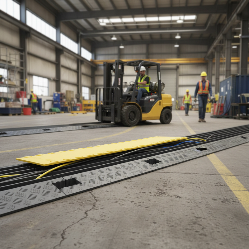 Premium Heavy Duty 5 Channel Cable Ramp with Ergonomic Design and High