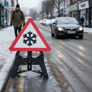 Premium Ice Warning Sign - QuickFit EnduraSign 750mm for Winter Safety - High-Quality Professional Grade for Industrial and Commercial Applications