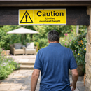 Caution Limited Overhead Height Safety Signs – 1mm Rigid Plastic – Indoor/Outdoor Use
