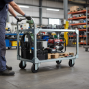 100mm Heavy Duty Braked Swivel Plate Castor with Rubber Tyre