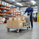 125mm Heavy Duty Fixed Plate Castor with Red Polyurethane Wheel