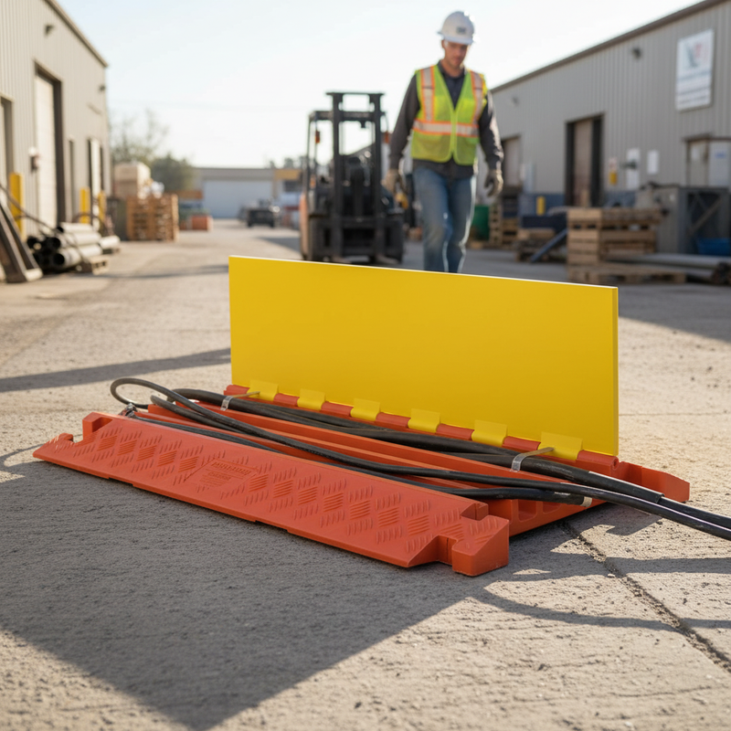 Heavy Duty 5 Channel Cable Ramp for Agricultural Vehicles and Foot Tra