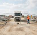 Heavy Duty Temporary Vehicle Gate 7m x 2m - Galvanised Panels with Sliding Latch for Enhanced Security