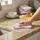Premium Cloth Dishcloth Set with Red Edge - Soft, Absorbent, 30x30CM, Pack of 10 for Kitchen and Cleaning Use