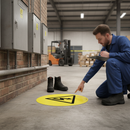 Premium Self-Adhesive Electricity Warning Floor Sign with High Visibility and Slip-Resistant Vinyl for Enhanced Safety