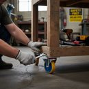 100mm Heavy Duty Braked Swivel Plate Castor with Polyurethane Tyre