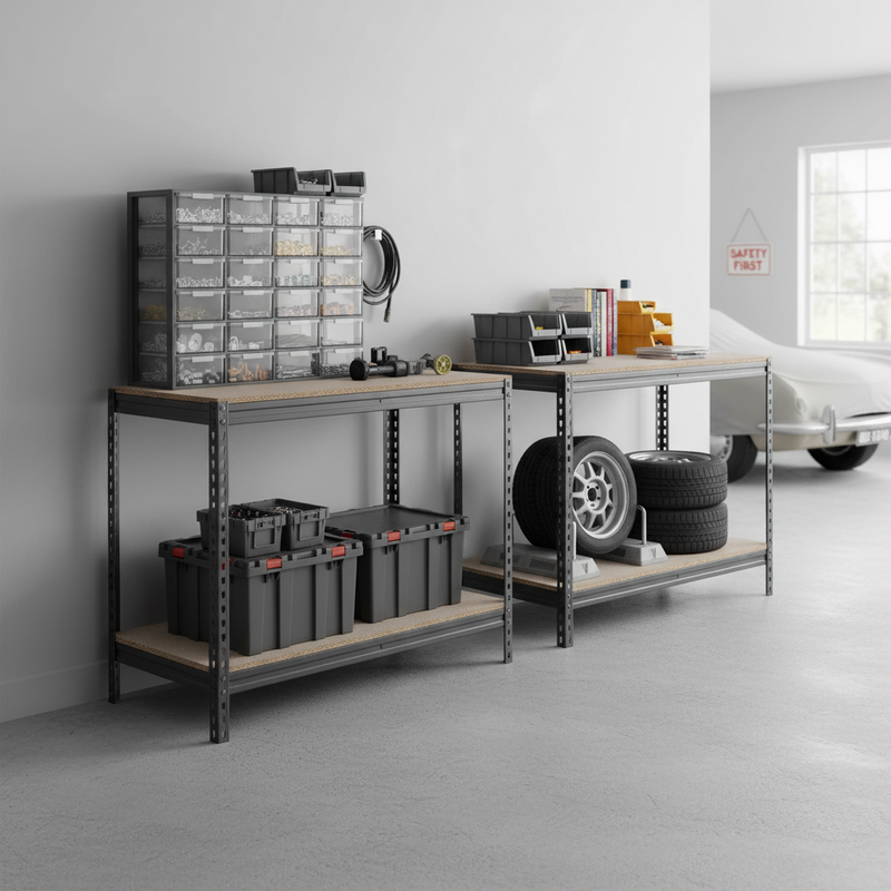 Premium Heavy Duty Workbenches - 915mm High - 400kg Capacity - Chipboard - Grey