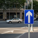 Premium One Way Traffic Sign Dia. 652 - Post Mount with Reflective Material for Road Safety