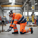 Premium Hi-Vis Trousers with Stretch Panels, Knee Pad Pockets, and EN ISO 20471 Certification for Enhanced Comfort and Safety