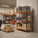 Premium Heavy Duty Longspan Shelving - 2000mm High - Blue & Orange