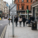Professional Permanent Pedestrian Zone Ends Sign - Post Mounted Regulatory Traffic Sign for Safe Road Navigation