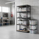 Heavy Duty Shelving Unit - 1800mm High with 8x 24L Plastic Storage Boxes