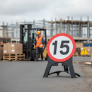 Premium 15mph QuickFit Sign with RA1 Reflective Face and Durable Frame for Construction Sites