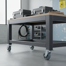 160mm Heavy Duty Braked Swivel Plate Castor with Grey Elastic Rubber Tyre