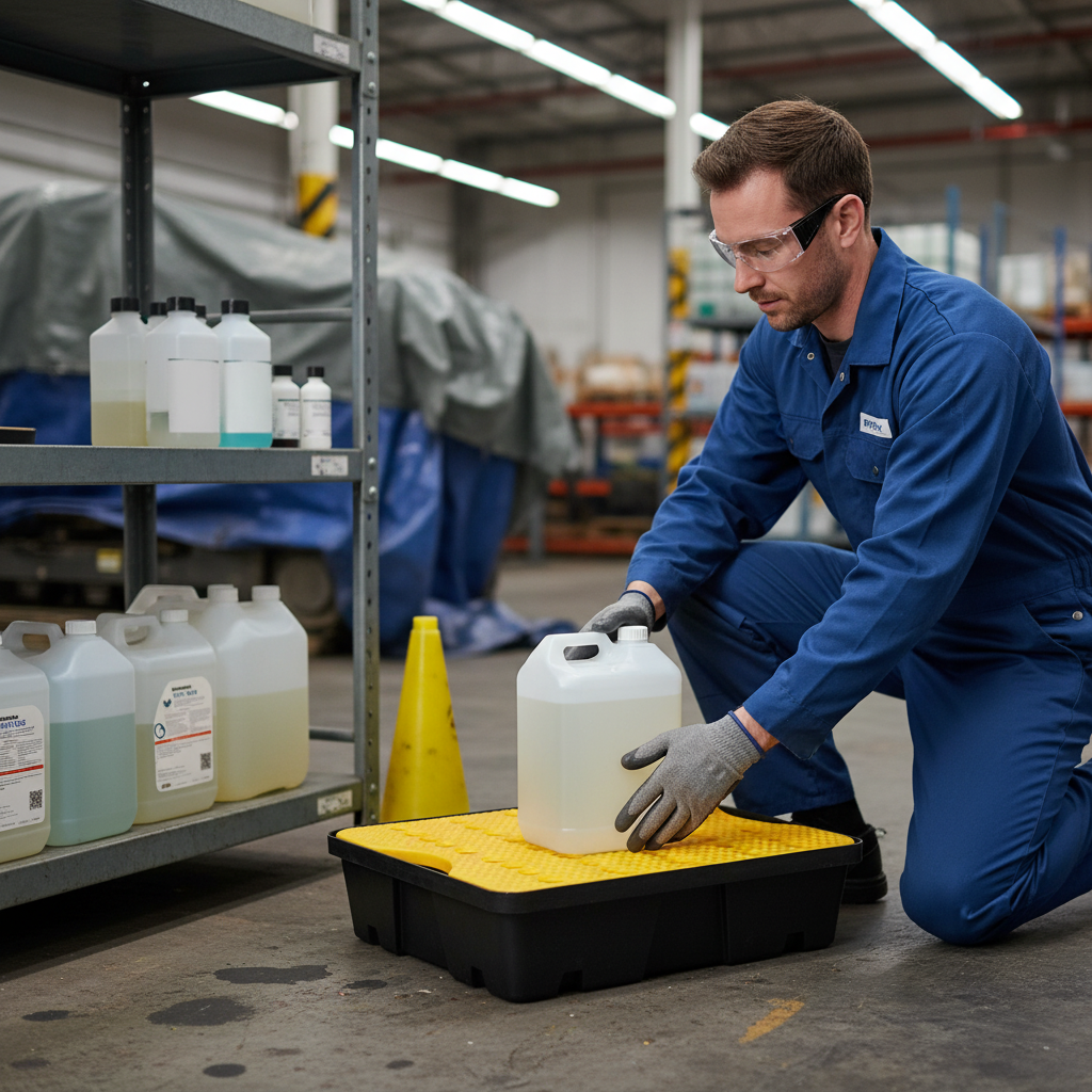 Removeable Containment Premium Spill Tray with Removable Grid for Chemical Containment