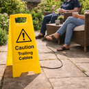 Caution Trailing Cables Sign – 300mm x 600mm – Polypropylene – Indoor/Outdoor Use