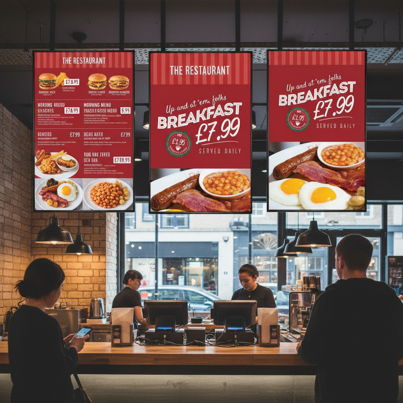 Professional High-Performance Digital Menu Boards with Multi-Screen Sy