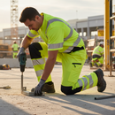Premium Hi Vis Yellow Eco Coolair 4-Way Stretch Trousers for Comfort