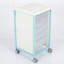 Steel Single Column Tray Trolley with 4 Small & 1 Deep Drawer (view 2)