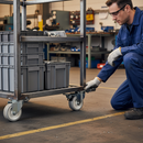 50mm Heavy Duty Braked Swivel Bolt Hole Twin Wheel Castor