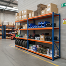 Heavy Duty Industrial Shelving - 1800mm High - 500kg Capacity - Blue & Orange