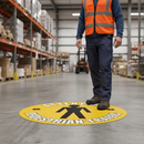 Premium High-Visibility Floor Sign - 430mm for Pedestrian Traffic Safety with Slip-Resistant Vinyl Material