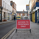 Premium Access to Frontages Only Road Sign - Heavy Duty Metal Construction, 1050x750mm Size with Engineer Grade Retroreflective Face